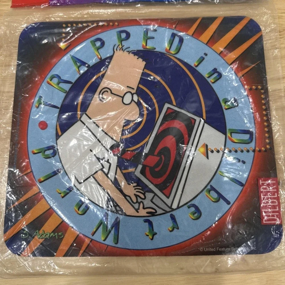 Vintage 1997 Dilbert Mouse Pad Trapped In A Dilbert World NIP